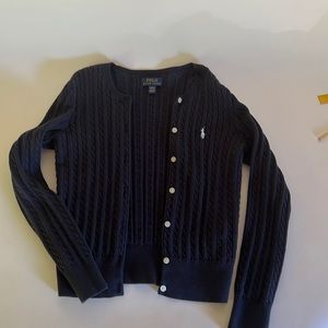 Polo Navy Cable Knit cardigan Sz. 8/10